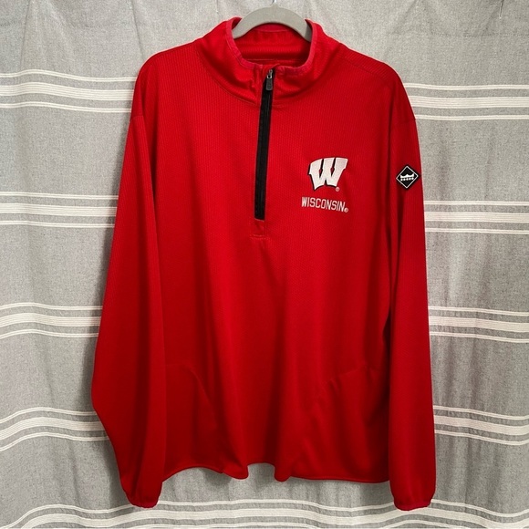 University of Wisconsin / 1/4 Zip Pullover Waffle Knit Jacket Size L - Picture 1 of 10